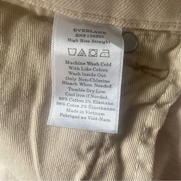 Everlane Jeanse Size 32 White/Cream High Rise Straight Ankle - Picture 7 of 7